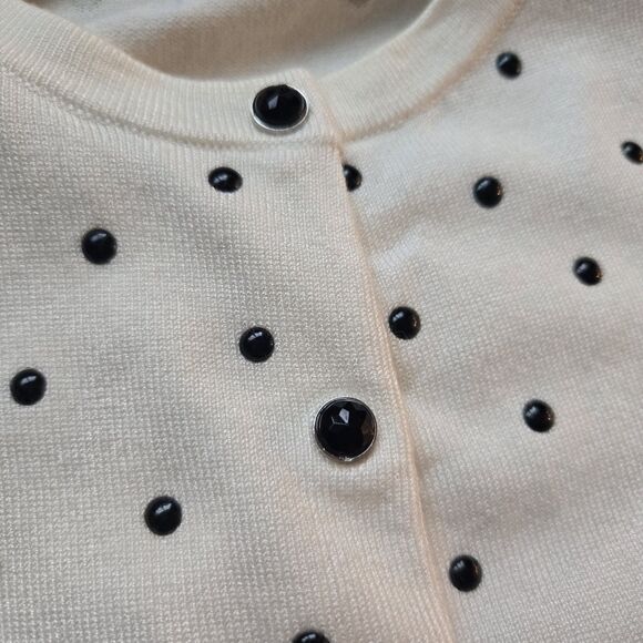 White House Black Market Ombre Polka Dot Embellished Cardigan – Size S NWT - Picture 9 of 10